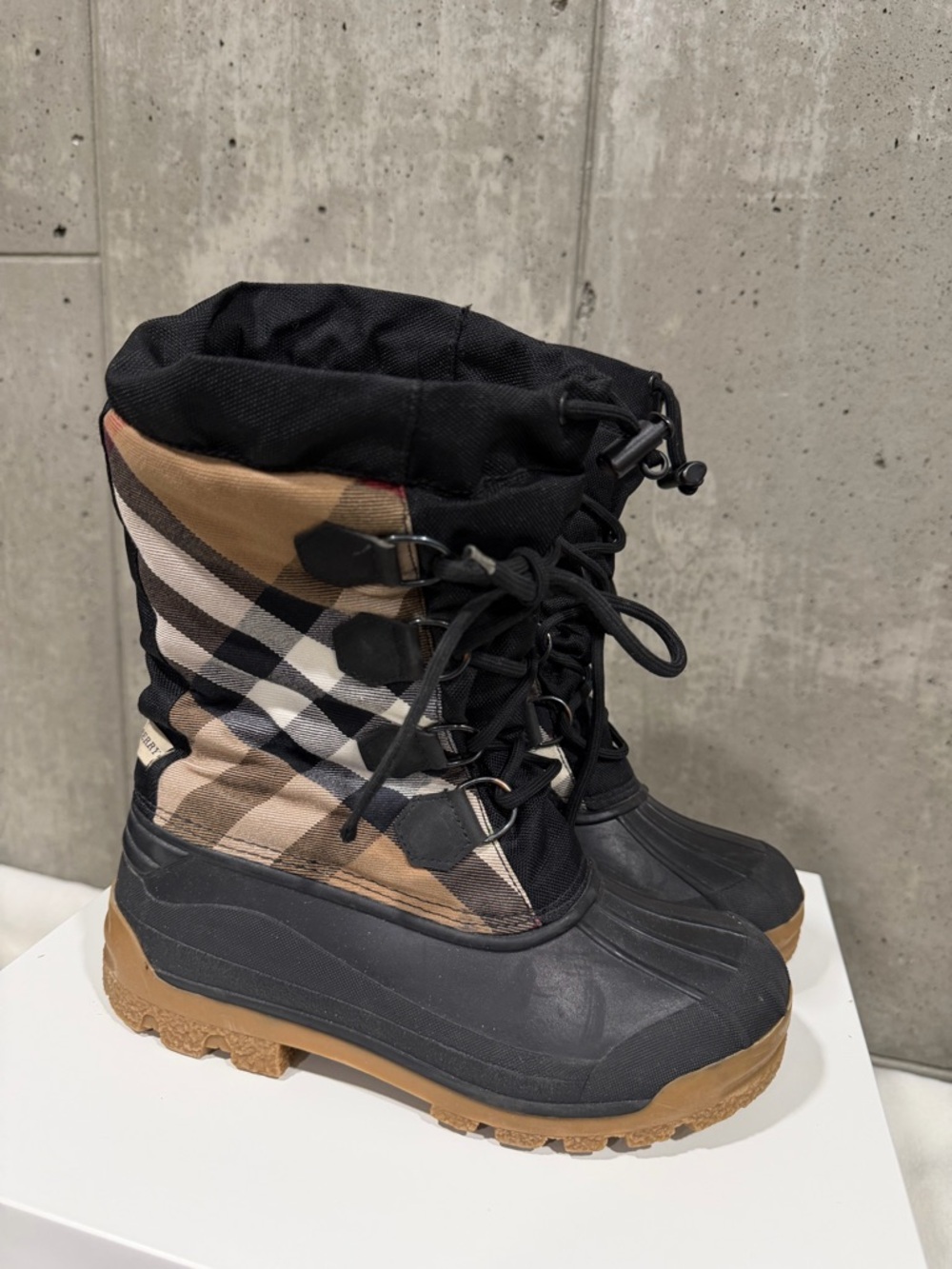 Burberry Black & Multi House Check Boots